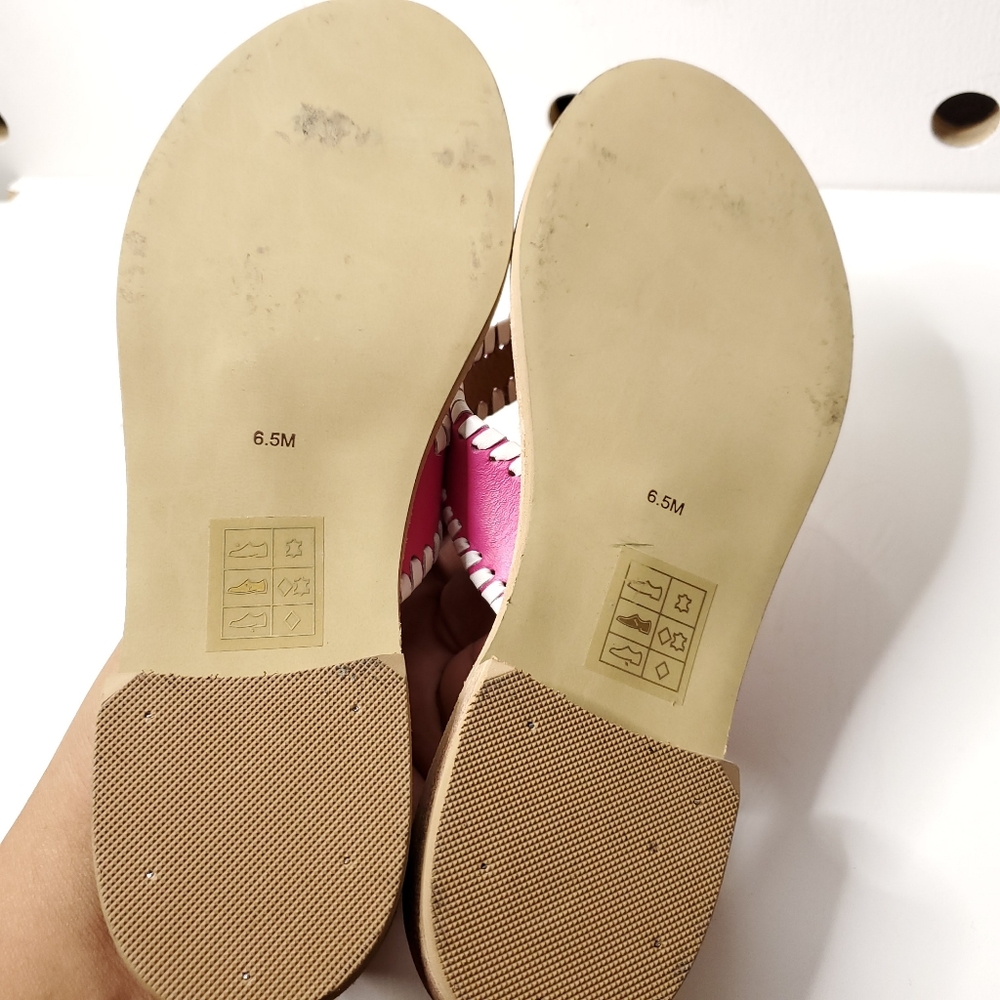 Jack Rogers Ro Leather Pink Thong - Picture 5 of 5